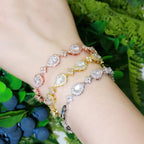Pulsera Gota de Agua en Zirconio oro