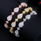 Pulsera Gota de Agua en Zirconio rosa