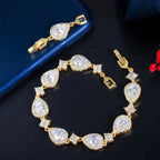 Pulsera Gota de Agua en Zirconio oro