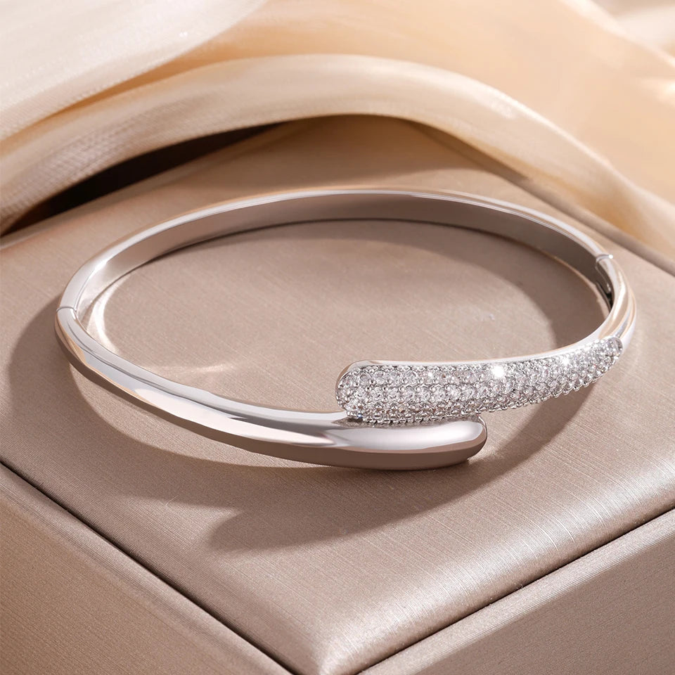 Pulsera Gota de Agua de Circonio para Mujer plata