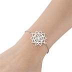 Pulsera Flor de la Vida Mandala Pulsera Dawapara Mujer plata