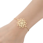 Pulsera Flor de la Vida Mandala Pulsera Dawapara Mujer oro