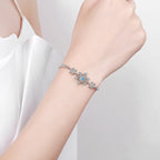 Pulsera de Invierno Copo de Nieve Cadena para Mujer Plata