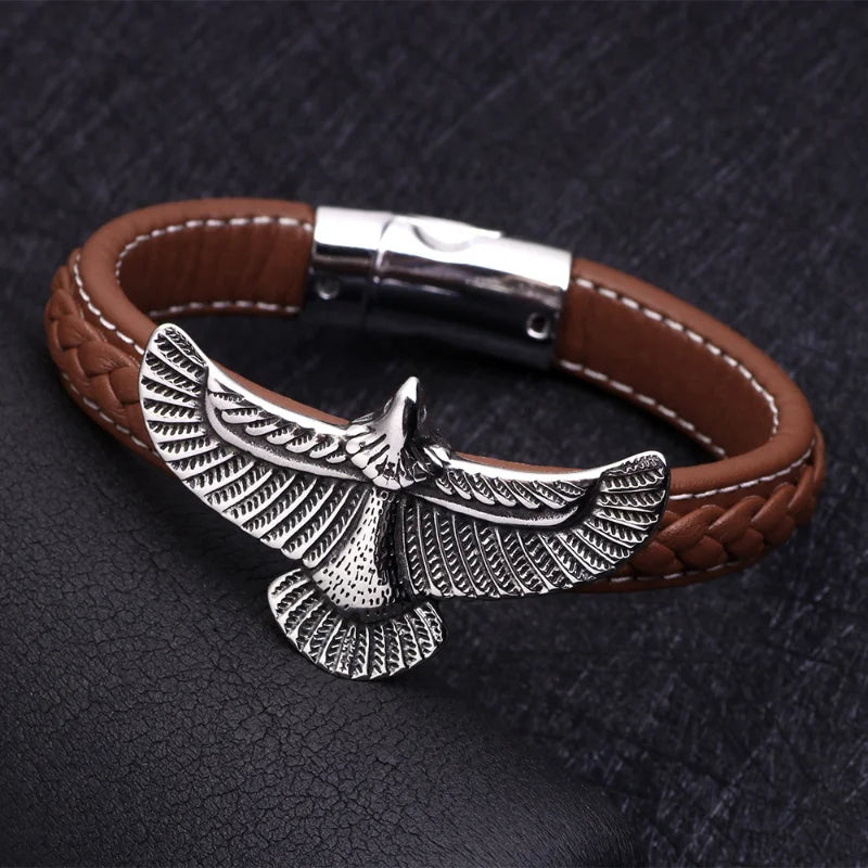 Pulsera Hombre Águila Marrón