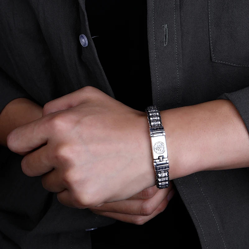 Pulsera Gourmette Hombre Budista Tibetano 