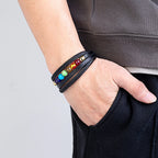 Pulsera de Hombre de Cuero 7 Chakras