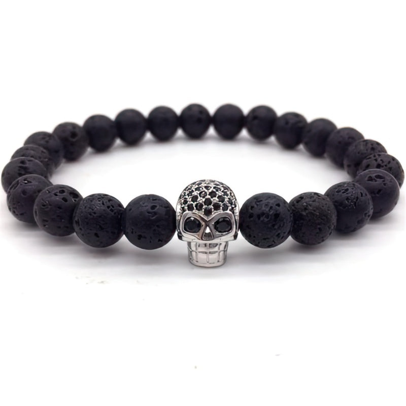 Pulsera Calavera Hombre Perlas 