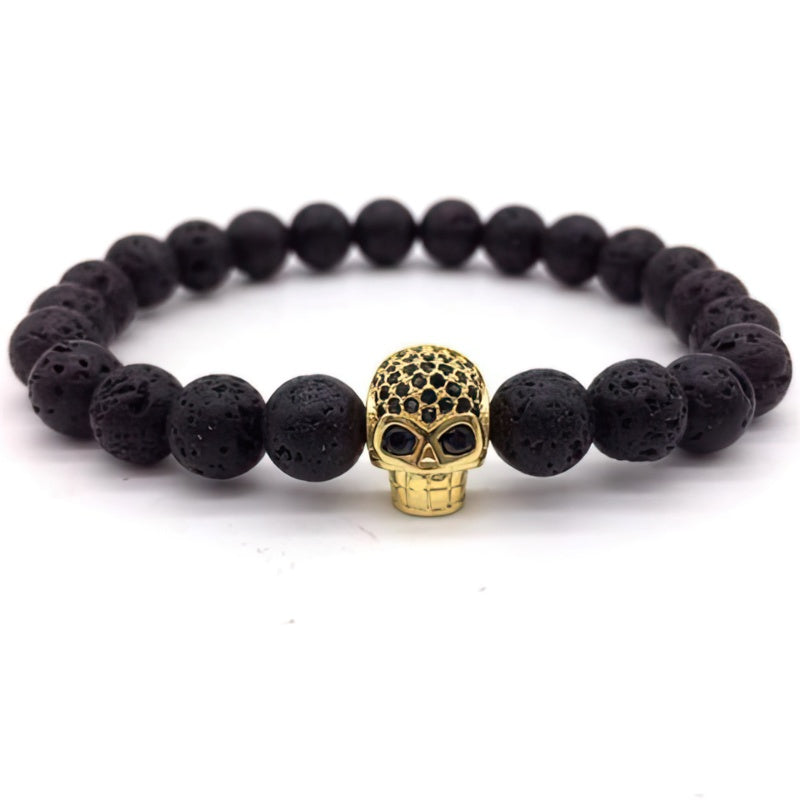 Pulsera Hombre Perla Calavera