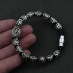 Pulsera Hombre Vikinga Runas Nórdicas plata