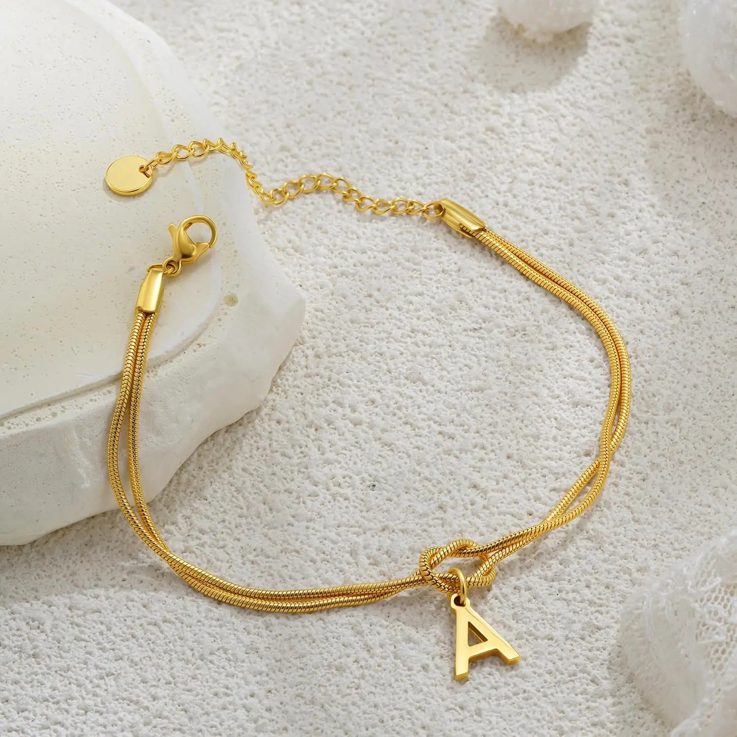 Pulsera inicial y lazo - letra 