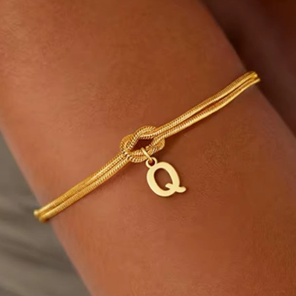 Pulsera inicial y lazo - letra 