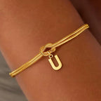 Pulsera inicial y lazo - letra 