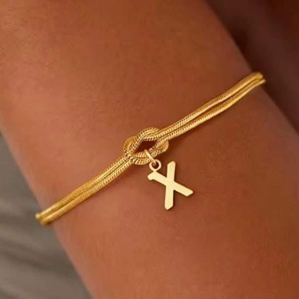 Pulsera inicial y lazo - letra 