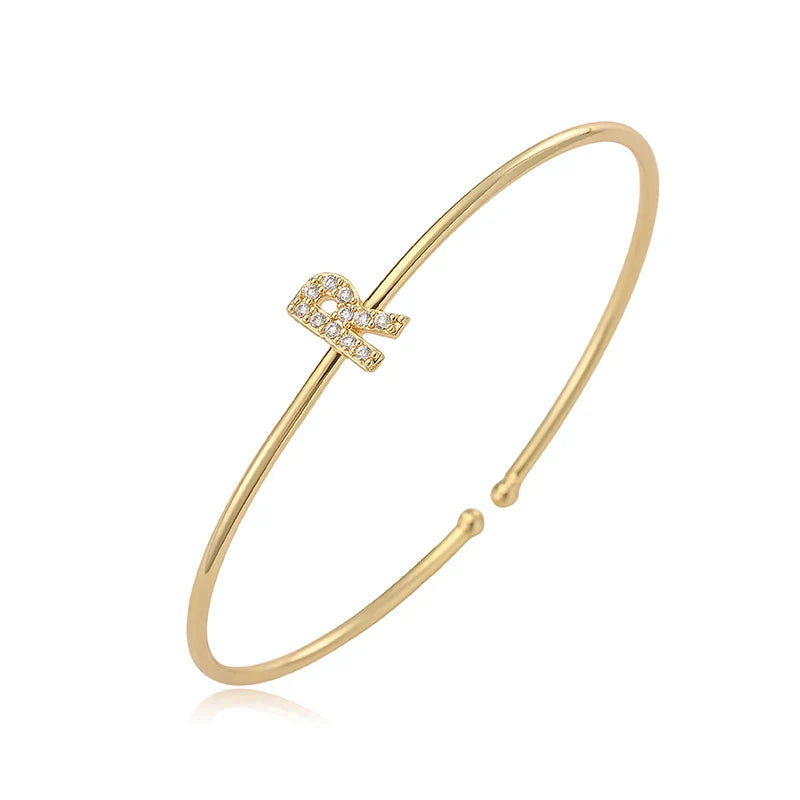 Pulsera minimalista con inicial r