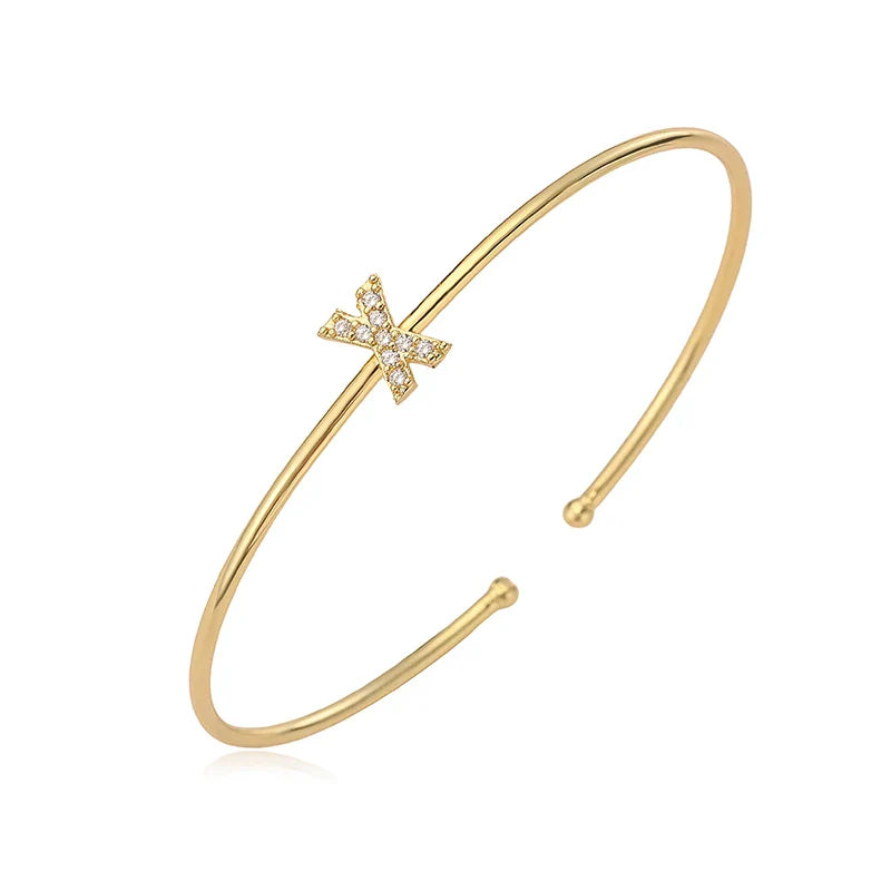 Pulsera minimalista con inicial x
