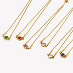 Pulsera rígida con piedra de nacimiento de color