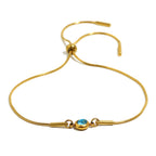 Pulsera rígida con piedra de nacimiento de color