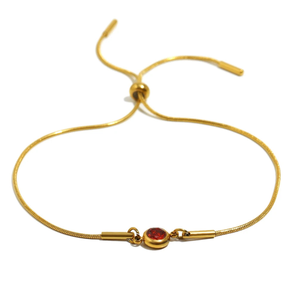 Pulsera rígida con piedra de nacimiento de color