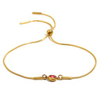 Pulsera rígida con piedra de nacimiento de color