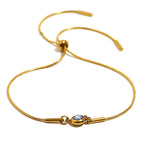 Pulsera rígida con piedra de nacimiento de color