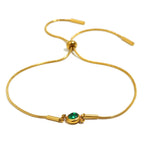 Pulsera rígida con piedra de nacimiento de color