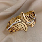 Pulsera Ancha Hoja de Palma oro