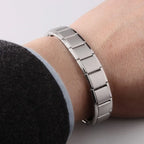 Pulsera Magnética Hombre Anti-Estrés plata