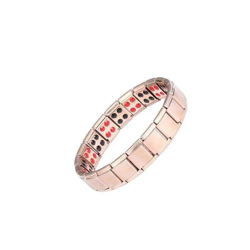 Pulsera Magnética Hombre Anti-Estrés oro rosa