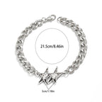 Pulsera de malla cubana con doble estrella
