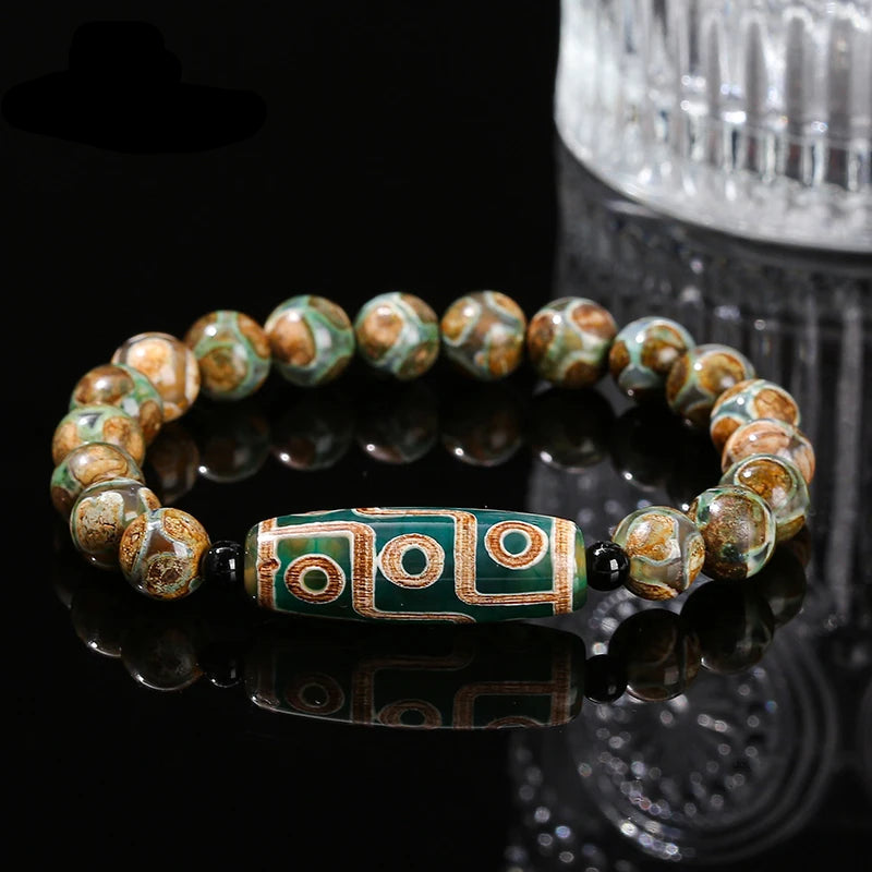 Pulsera Gourmette de Piedras de Ágata Budista
