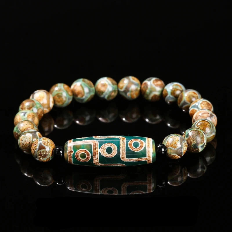 Pulsera Gourmette de Piedras de Ágata Budista