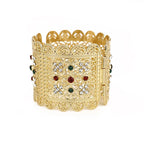 Pulsera ancha con strass árabe musulmán boda rojo