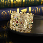 Pulsera ancha con strass árabe musulmán boda rojo