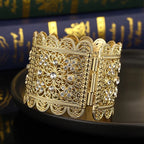 Pulsera ancha con strass árabe musulmán boda blanco