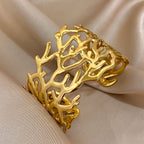 Pulsera brazalete coral dorado para mujer oro