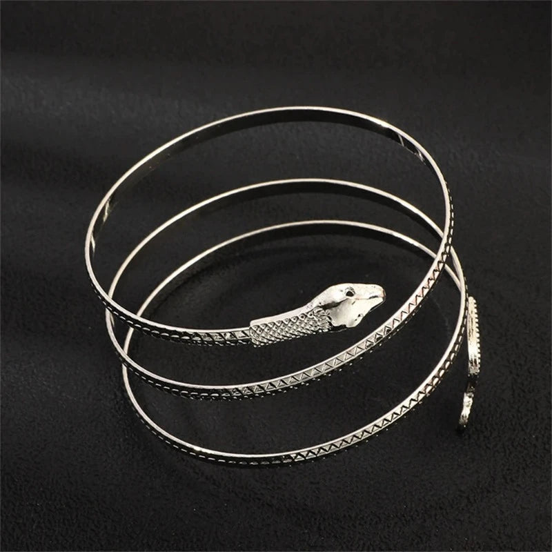 Brazalete Pulsera Serpiente Mujer Reptil plata