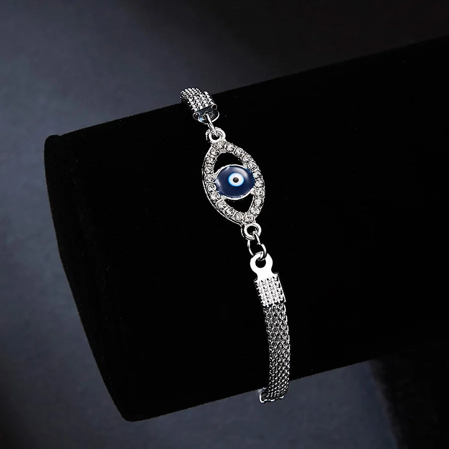 Pulsera Ojo Malo Azul Plata