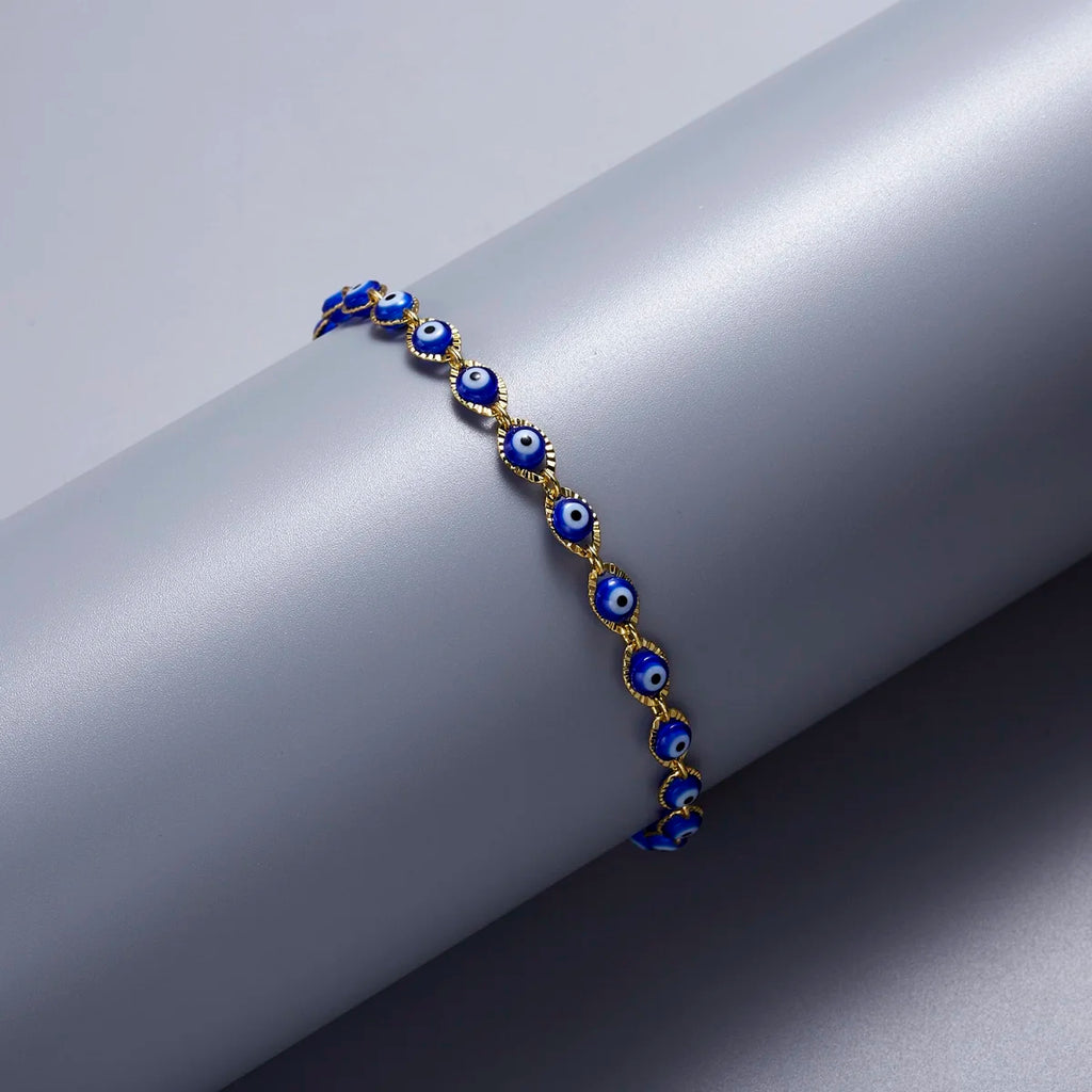 Pulsera Mal de Ojo Azul Estilo Bohemio 