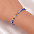 Pulsera Ojo Malo Azul Estilo Bohemio plata
