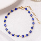 Pulsera Ojo Malo Azul Estilo Bohemio oro