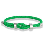 Pulsera moderna de cuerda trenzada con nudo verde claro