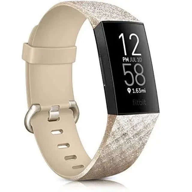 Pulsera Reloj Fitbit Charge 3 & Charge 4 oro con purpurina
