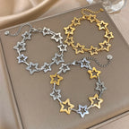 Pulsera multiestrellas geométricas de oro y plata
