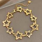 Pulsera multiestrellas geométricas de oro