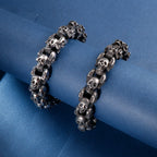 Silver Gothic Style Multiple Skull Bracelet