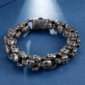 Black Gothic Style Multiple Skull Bracelet