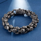 Black Gothic Style Multiple Skull Bracelet