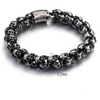 Black Gothic Style Multiple Skull Bracelet