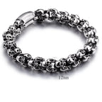 Silver Gothic Style Multiple Skull Bracelet
