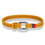 Pulsera náutica de cuerda trenzada con nudo para hombre o mujer amarilla